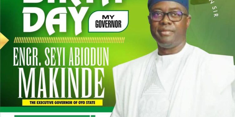 The Political Head Administrator of Ibadan South Local Council.Hon Teslim Ogundeji Celebrates 57th years of 001 oyo state Engineer Oluwaseyi Abiodun Makinde FNSE