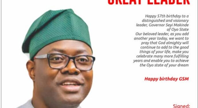 Makinde@57th: Ramata Agberemi Celebrating The Visionary Principal,His Excellency, Governor Seyi Makinde: