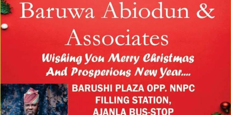 Seasons Greetings from Hon Baruwa Abiodun And Associates,