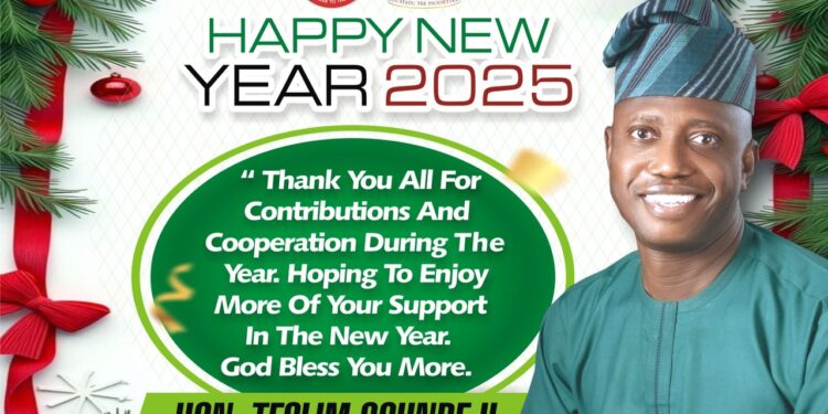 The Political Head Administrator of Ibadan South Local Council.Hon Teslim Ogundeji felicitate with the good people of oyo state and Ibadan south LCDA happy new year 2025