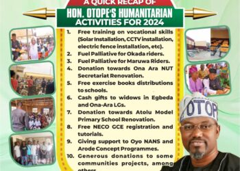 OTOPE Promises More Humanitarian Initiatives for Egbeda and Ona-Ara Residents in 2025