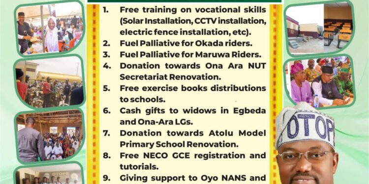 OTOPE Promises More Humanitarian Initiatives for Egbeda and Ona-Ara Residents in 2025