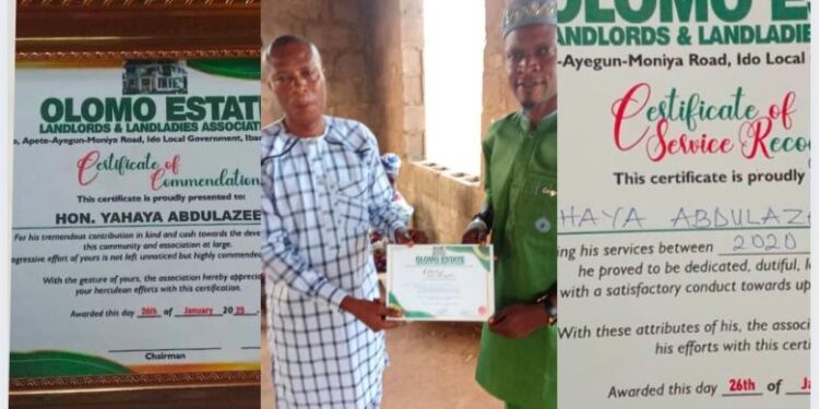 Chief of Staff Ido LG Council, Hon. Abdulazeez Yahaya, Wins Outstanding Personality Award