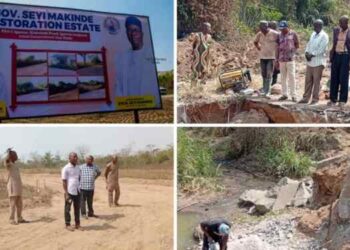 Iwajowa LG Chairman, ‘Muri’ Inspects Culvert Project, Seyi Makinde Restoration Estate