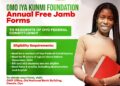 OMO IYA KUNMI FOUNDATION ANNUAL FREE JAMB FORMS FOR OYO RESIDENTS