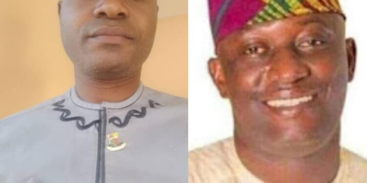 Ido Supervisor for Mineral Resources, Hon Fapetu Stephen felicitate with Otunba Seye Famojuro on his birthday
