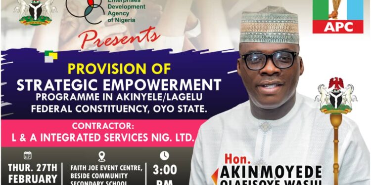 Oyo Rep. Member, Olafisoye Akinmoyede Set For Another Strategic Empowerment Programme for Constituents