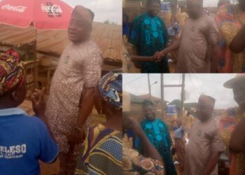 Just In: Oyo lawmaker Mabaje Adekunle Rasaq inspect “oja agbe” market destroyed by windstorm in Omi adio