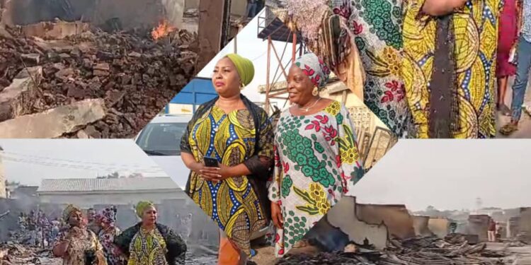 PHOTOS: Oyo Commissioner, Toyin Balogun Visits Aleshinloye Market After Devastating Fire, Promises Government Support*
