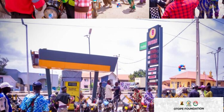 As promised, OTOPE gave 300 Okada Riders Free Fuel in Egbeda LG