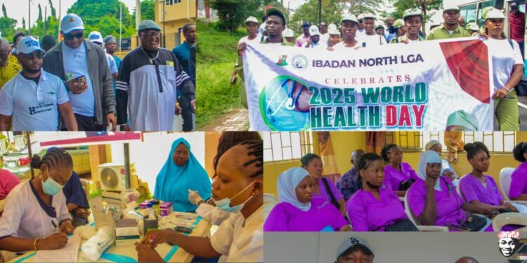 Olufade Leads Ibadan North In Marking 2025 World Health Day With Fitness Walk, Free Medical Services
