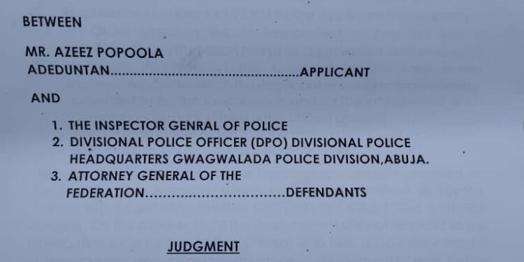 Court judgement – Ibadan based cardiovascular surgeon, Dr Adeduntan urge Attorney General of the Federation, Inspector General of Police to wade in