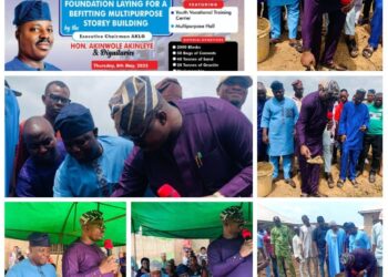Breaking: Akinyele Council Boss, Hon Akinwole Akinleye, Lays Foundation for the Construction of Akinyele Youth Forum(AYF) Multipurpose Storey Building in Akinyele