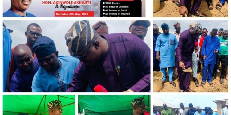 Breaking: Akinyele Council Boss, Hon Akinwole Akinleye, Lays Foundation for the Construction of Akinyele Youth Forum(AYF) Multipurpose Storey Building in Akinyele