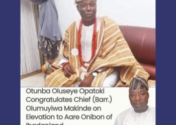 Otunba Oluseye Opatoki Congratulates Chief (Barr.) Olumuyiwa Makinde on Elevation to Aare Onibon of Ibadanland