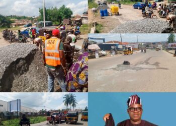 Again, Jubril Dotun Sanusi Embarks on Concrete Rehabilitation of Ariyo-Akanran Road
