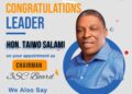 Team TALSCO Hails Appointment of Hon. Taiwo Abioye Lekan-Salami as Chairman of Shooting Stars Sports Club