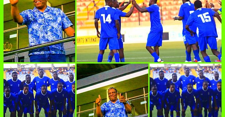 Hon Taiwo Lekan Salami motivates players as 3SC holds Ikorodu City in Lagos