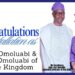 IBSWLG Chairman, Akande Congratulates Governor Makinde and Wife as the People’s Governor Earns Aare Omoluabi Title