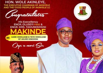 Hon. Kazim Bibire ‘DCOS’ Congratulates Governor Makinde And Wife On Installation As Aare And Yeye Aare Omoluabi Of Akure Kingdom*