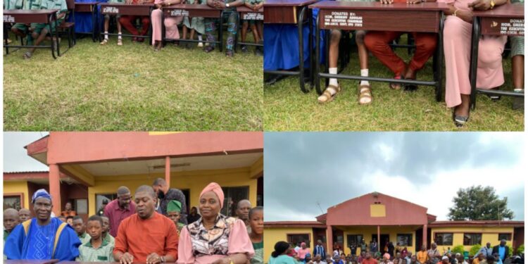 PHOTOS: Hon. Sheriff Adeojo Equips Five Schools in Ido With Chairs And Desks.