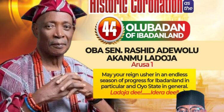 Dr. OTOPE Congratulates Oba (Sen.) Rasheed Adewolu Ladoja on His Accession as the 44th Olubadan of Ibadanland