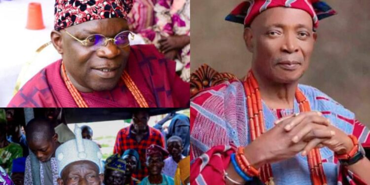 Oloye Akande Bashiru(Opulence) Maye of Ijaye & Oba Azeez Oladimeji Akano (Alemulera I), Onijaye of Ijayeland, Felicitate Oba Rashidi Adewolu Ladoja on His 81st Birthday