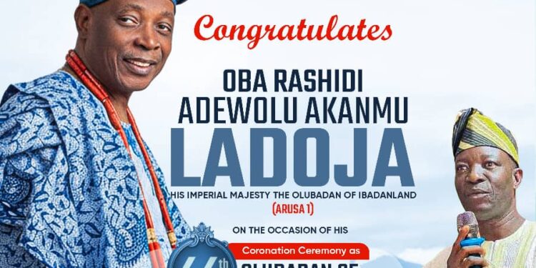 44th Olubadan : Your Throne is Divine: IBSWLG Chairman, Akande Celebrates Oba Ladoja’s Ascension