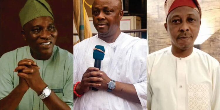 Mayegun Babanumi congratulate to Alhaji Adeleke and Alhaji Adeshina.