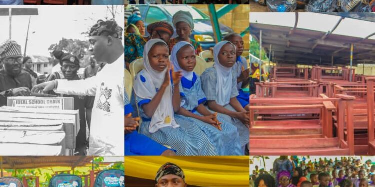 First Of Its Kind: Olufade Makes History As 73 Ibadan North Primary Schools Receive Hundreds Of Desks, Chairs, Bags, Sandals, And Other Educational Materials