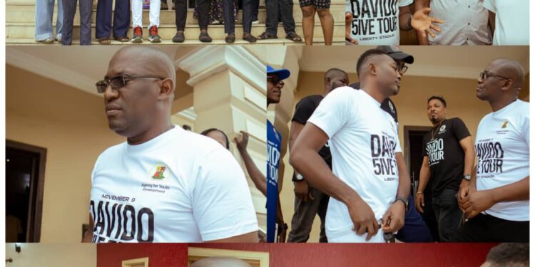 Davido 5ive Concert Team Visits the King of Boys Otunba Seye Famojuro, •Commends Gov Makinde’s Support for Local Industries