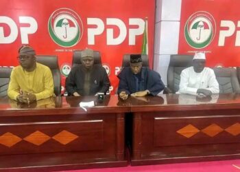 PHOTOS: Makinde, Bala, Turaki, Arapaja, Agboworin Storm PDP National Secretariat Amid Heightened Party Activities
