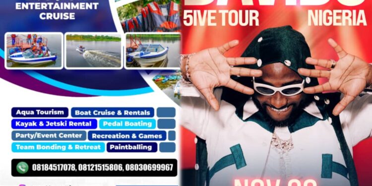 Royal Entertainment Cruise Aligns with Davido’s 5ive Concert Vision, Hails Makinde’s Youth-Focused Development Drive