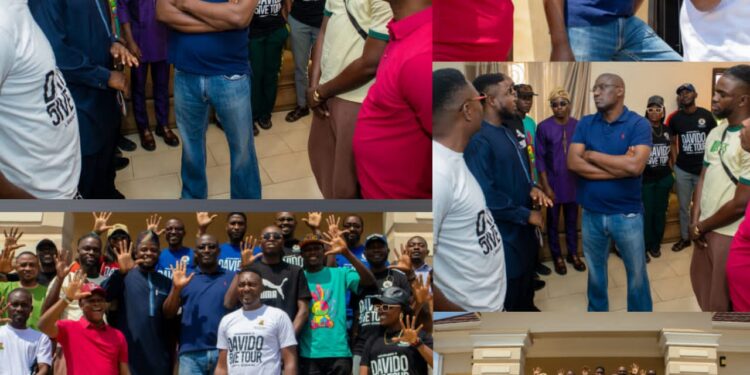 Davido’s 5ive Tour: Ibadan Awaits, as Otunba Seye “The King of Boys” Receives Tour Manager Anthony