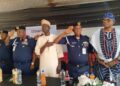 Egbeda Council Chairman, Sanda Presents Patrol Vehicle to Egbeda Police Station