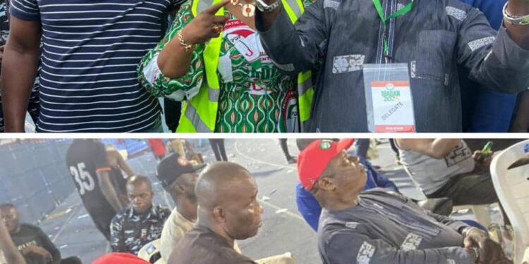 PDP CONVENTION: Otunba Seye Famojuro Storms Venue with APC Chieftain, Oloye Akinade Fijabi