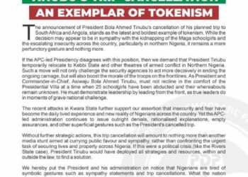 Tinubu’s Trip Cancellation: An Exemplar of Tokenism