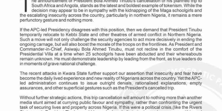 Tinubu’s Trip Cancellation: An Exemplar of Tokenism