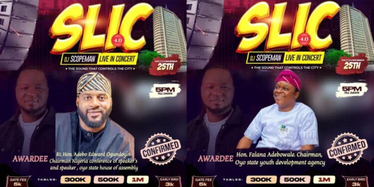Tonight: SLIC 4.0 Set To Shut Down Ibadan As Speaker Debo Ogundoyin, Oyo Youth Development Agency Chairman, Falana Adebowale Storm Concert In Grand Style