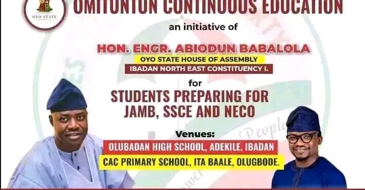 Hon. Engr. Abiodun Babalola Ph.D Launches Weekly Omituntun Continuous Education Program for Students in Ibadan North East Constituency 1