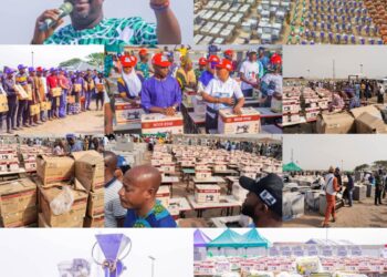 PHOTOS: Oyo Rep, Akeem Adeniyi Adeyemi (Skimeh) Empowers Constituents with Laptops, Machines, Tractors