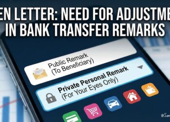 Need for adjustment in bank transfer remarks