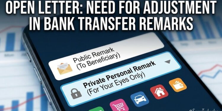 Need for adjustment in bank transfer remarks