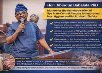 Hon. Abiodun Babalola Ph.D Moves Motion to Standardise Akinyele Central Abattoir for Improved Food Hygiene in Oyo State