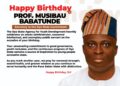 Oyo Agency for Youth Celebrates SSG, Prof. Musibau Babatunde, on Birthday