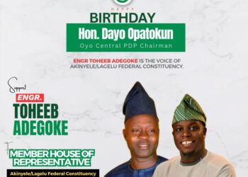 *Engr. Toheeb Adegoke (ADLAT) Felicitates Hon. Dayo Opatokun, Oyo Central PDP Chairman, on His Birthday*