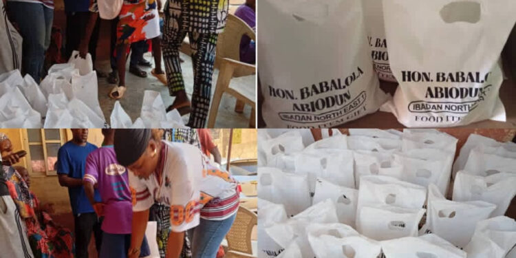 Eid el-Fitr: Hon. Babalola (Integrity) PhD Spreads Joy with Massive Food items Distribution in Ibadan North East constituency 1 for Eid el-Fitr celebration.