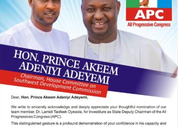 **Oyo Rep, Hon Akeem Adeniyi Adeyemi Commends APC’s Oyo State Congress Success, Congratulates Hon. Dr. Lamidi Taofeek Oyesola**