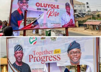 Vandals destroy Akeem Olatunji’s billboards in Oluyole LG, security vow to fish out perpetrators