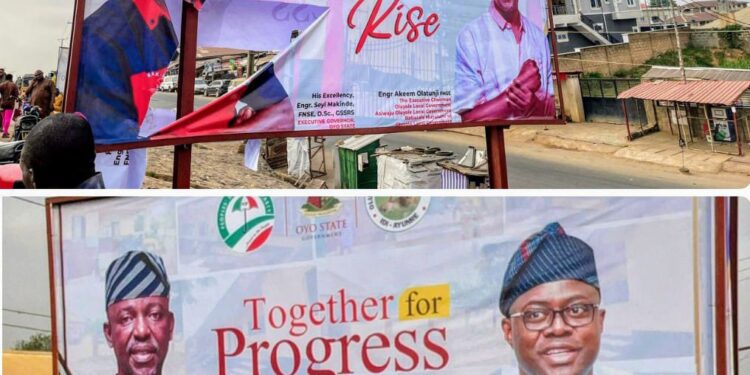Vandals destroy Akeem Olatunji’s billboards in Oluyole LG, security vow to fish out perpetrators